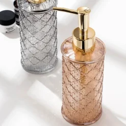 Vintage Floral Soap Dispenser - Elegant Begonia Bathroom Decor