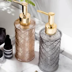 Vintage Floral Soap Dispenser - Elegant Begonia Bathroom Decor