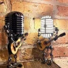 Vintage Gitarrenmikrofonlampe - Retro Musikdekor Roboterlicht