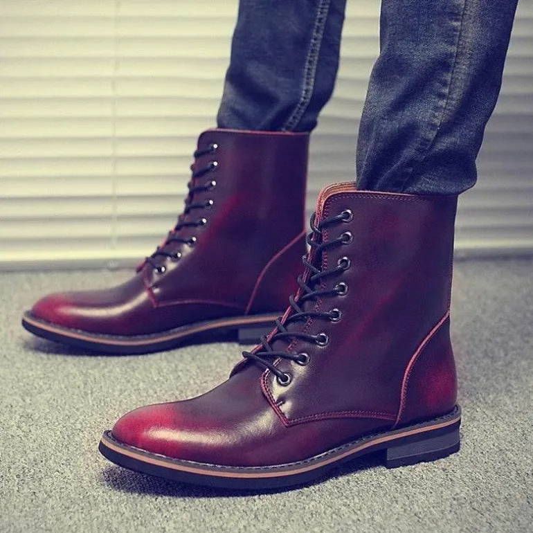 Vintage Herren Winterstiefel – Stilvolles warmes Schuhwerk