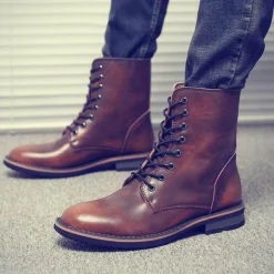 Vintage Herren Winterstiefel – Stilvolles warmes Schuhwerk