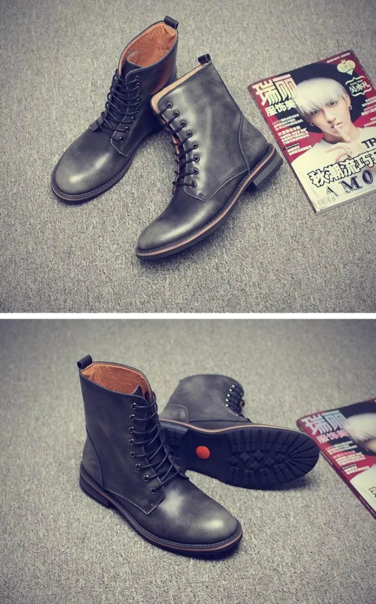 Vintage Herren Winterstiefel – Stilvolles warmes Schuhwerk