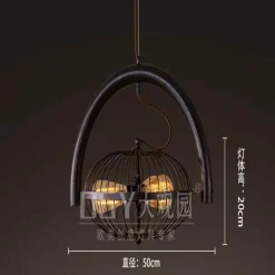 Vintage Iron Retro Ceiling Fan Chandelier Lamp