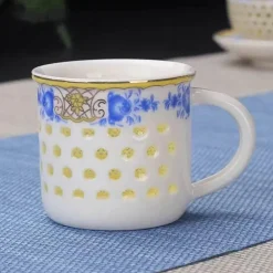 Vintage Jingdezhen Blau Weiß Porzellan Teetassen Set