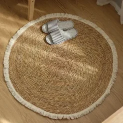 Vintage Jute Rattan Teppich - Quaste Home Decor Teppich