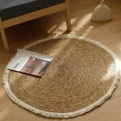 Vintage Jute Rattan Teppich - Quaste Home Decor Teppich
