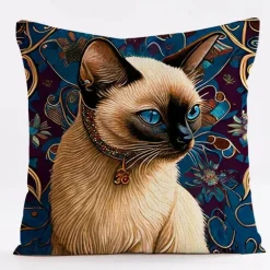 Vintage Katzen Kissenbezug - Dekorativer Kissenbezug aus Leinen