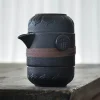 Vintage Keramik Reiseteekanne - Elegante tragbare Teekanne