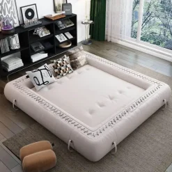 Vintage Leather Sofa Bed - Elegant Multi-Fold Design