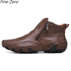 Vintage Leder Pelz Winter Stiefeletten - Outdoor Schuhe