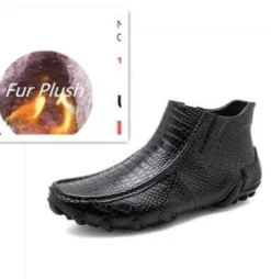 Vintage Leder Pelz Winter Stiefeletten - Outdoor Schuhe