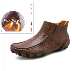 Vintage Leder Pelz Winter Stiefeletten - Outdoor Schuhe