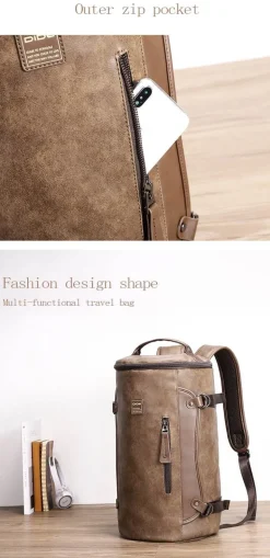 Vintage Lederrucksack - Herren Reisetasche