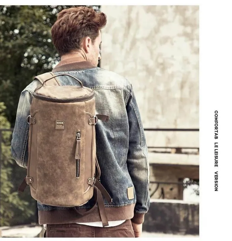 Vintage Lederrucksack - Herren Reisetasche