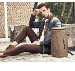 Vintage Lederrucksack - Herren Reisetasche