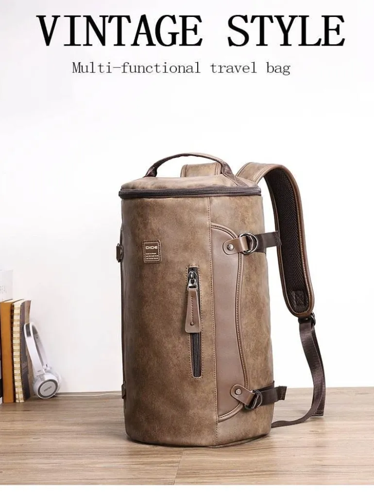 Vintage Lederrucksack - Herren Reisetasche