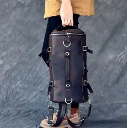 Vintage Lederrucksack - Klassische Herren Messenger Bag