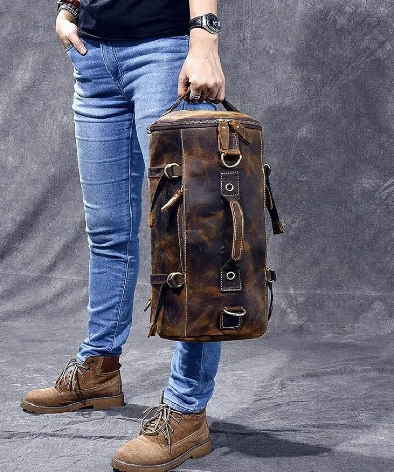 Vintage Lederrucksack - Klassische Herren Messenger Bag