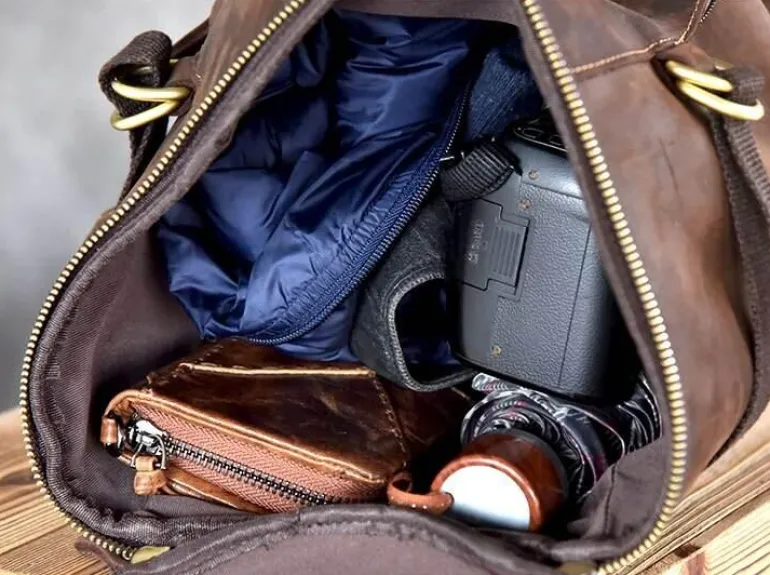 Vintage Lederrucksack - Klassische Herren Messenger Bag