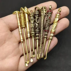 Vintage Messing Schlüsselanhänger - Retro Mini Werkzeug Accessoire