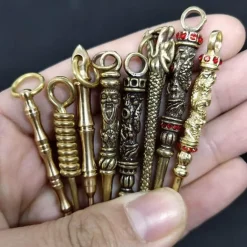 Vintage Messing Schlüsselanhänger - Retro Mini Werkzeug Accessoire