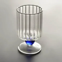 Vintage Nordische Weinkelche mit geriffeltem Stiel - Glasbecher-Set mit Perlen