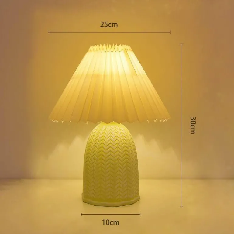 Vintage Plissee Fächerlampe - Elegante Tischleuchte