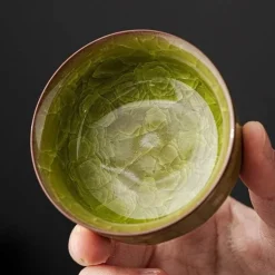 Vintage Seladon Teetasse - Ice Crackle Keramik Kung Fu Tasse