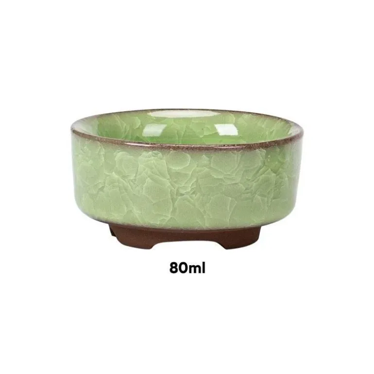 Vintage Seladon Teetasse - Ice Crackle Keramik Kung Fu Tasse