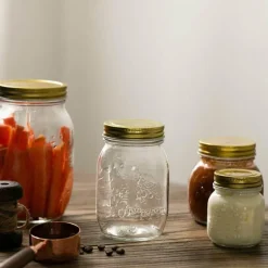 Vintage Vorratsdose aus Glas - Geprägter Küchenbehälter