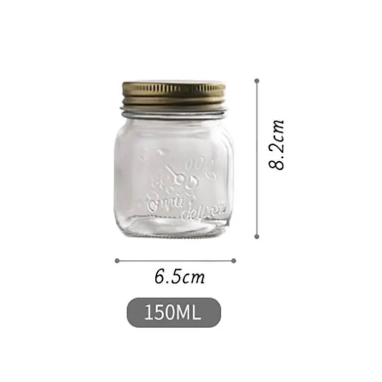 Vintage Vorratsdose aus Glas - Geprägter Küchenbehälter