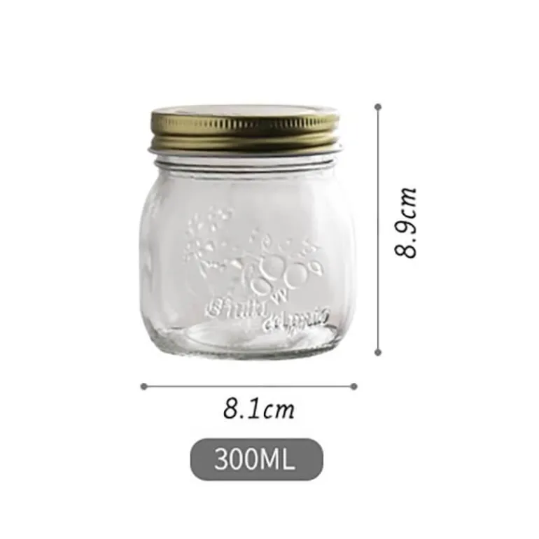 Vintage Vorratsdose aus Glas - Geprägter Küchenbehälter