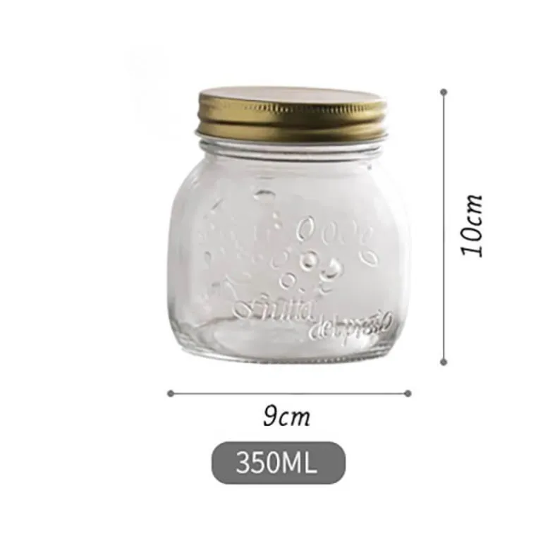 Vintage Vorratsdose aus Glas - Geprägter Küchenbehälter