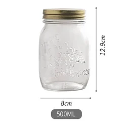 Vintage Vorratsdose aus Glas - Geprägter Küchenbehälter