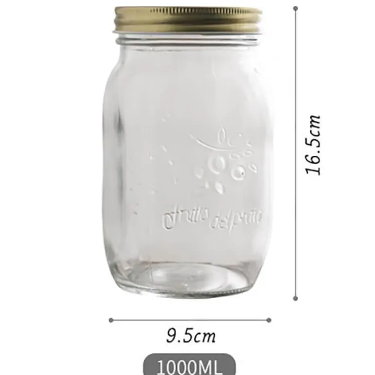 Vintage Vorratsdose aus Glas - Geprägter Küchenbehälter