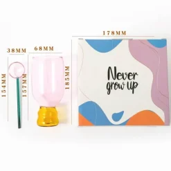 Vintage-Glas-Stielglas-Set – 350 ml mit Löffel