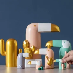 Vogelfigur aus Kunstharz, modernes Wohndekor