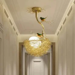 Vogelnestlampe - Rustikales minimalistisches Naturdesign