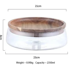 Vorratsbehälter aus Glas mit Holzdeckel – Küchen-Organizer-Set