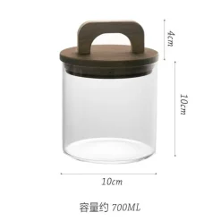 Vorratsdose aus Glas mit Holzgriff – Eleganter Küchen-Organizer