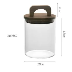 Vorratsdose aus Glas mit Holzgriff – Eleganter Küchen-Organizer