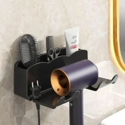 Wandmontierter Haartrockner-Glätteisen-Organizer – Stilvolle Aufbewahrungslösung für die Haarpflege