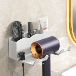 Wandmontierter Haartrockner-Glätteisen-Organizer – Stilvolle Aufbewahrungslösung für die Haarpflege