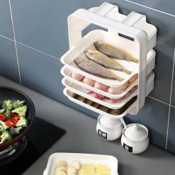 Wandmontierter Küchen-Organizer – Mehrschichtiges Lebensmittelaufbewahrungssystem