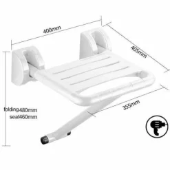 Wandmontierter Klapphocker aus Edelstahl