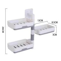 Wandmontierter, mehrschichtiger, drehbarer Seifenhalter