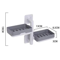 Wandmontierter, mehrschichtiger, drehbarer Seifenhalter