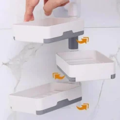 Wandmontierter, mehrschichtiger, drehbarer Seifenhalter