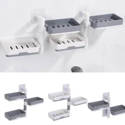 Wandmontierter, mehrschichtiger, drehbarer Seifenhalter