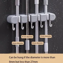 Wandmontierter Mopphaken – Ultra Clean Storage Organizer